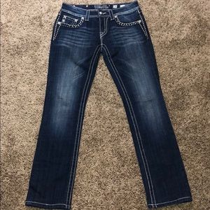 Miss Me Jeweled Straight Leg Size 28 Jeans